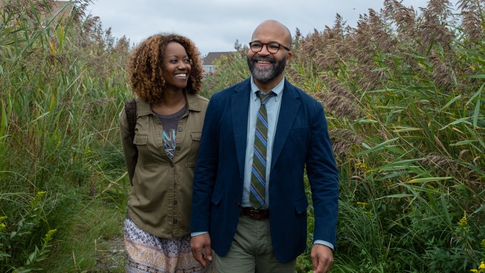 Erika Alexander and Jeffrey Wright in American Fiction movie