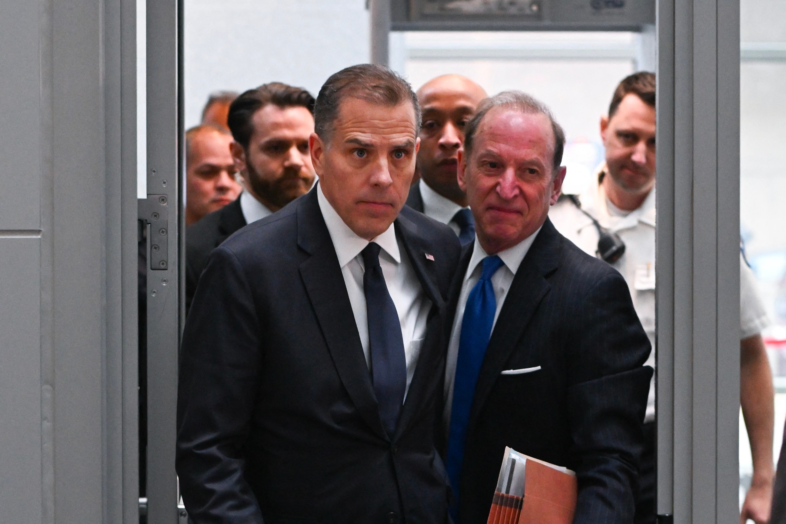 PHOTO: FHunter Biden, son of President Joe Biden, and attorney Abbe Lowell arrive for a closed-door deposition with the House Oversight and Judiciary committees on Capitol Hill, Feb. 28, 2024. 