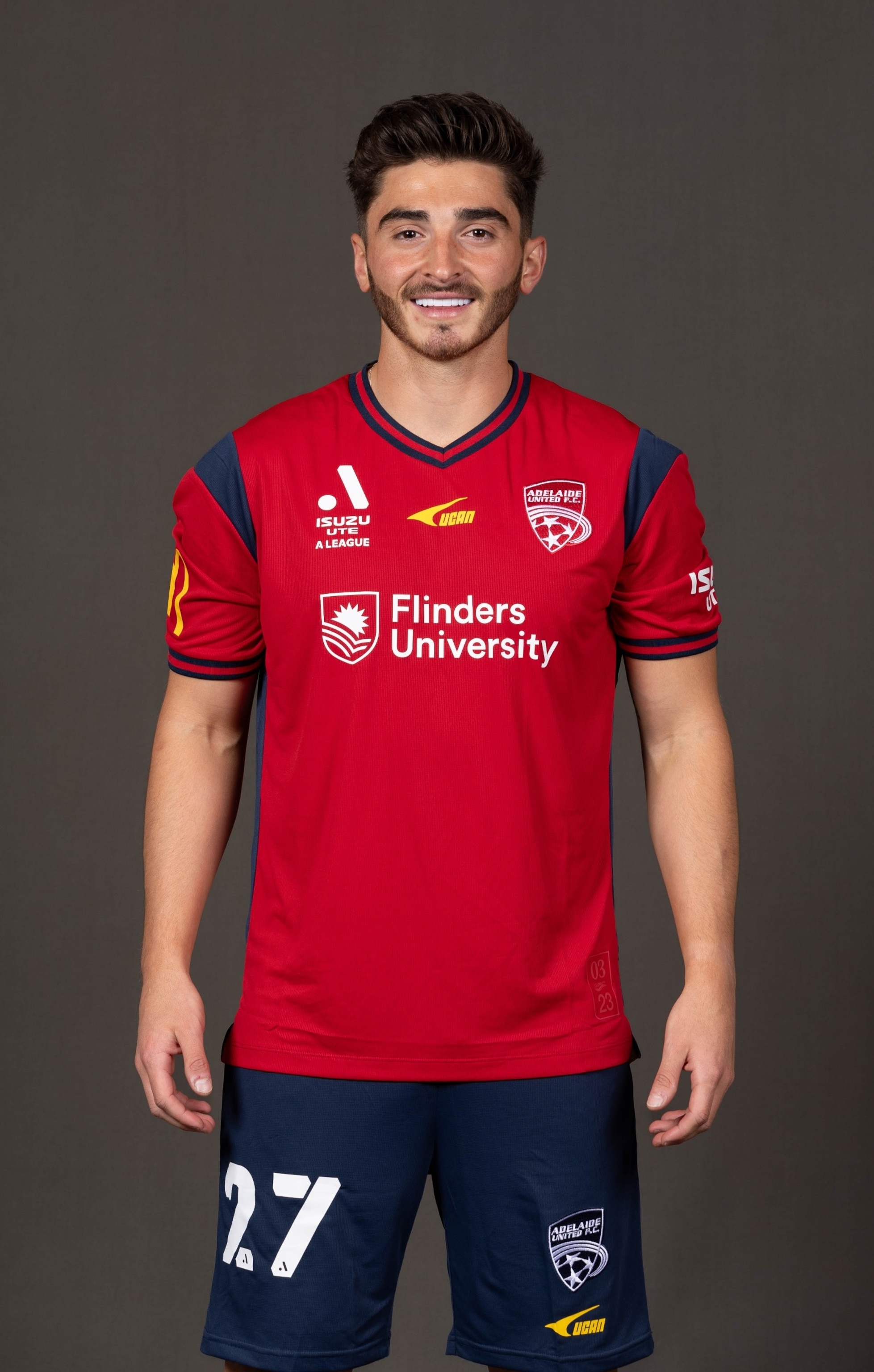 PHOTO: Adelaide United A-League soccer player Joshua Cavallo, Oct. 3, 2023, in Adelaide, Australia. 