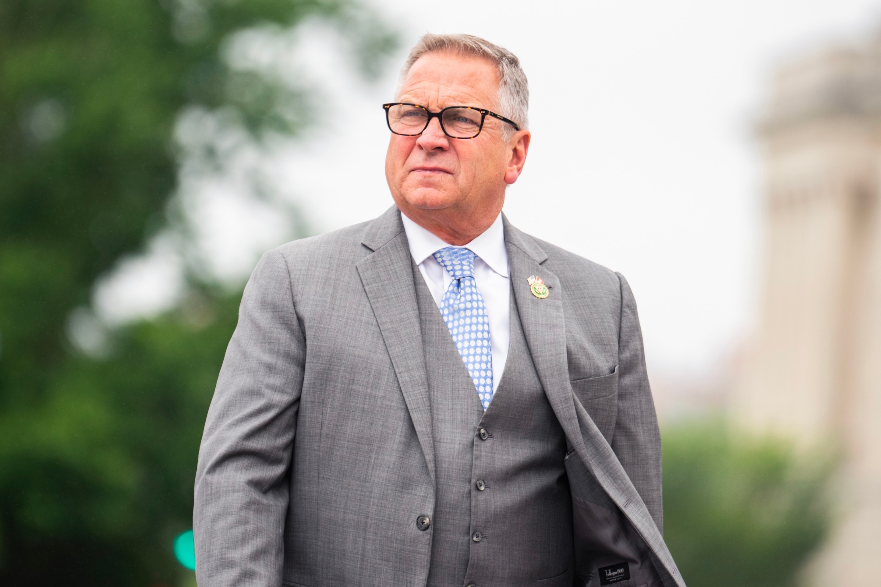 PHOTO: Rep. Mike Bost arrives to the U.S. Capitol before the House voted to send an articles of impeachment resolution against President Joe Biden to committees, June 22, 2023.