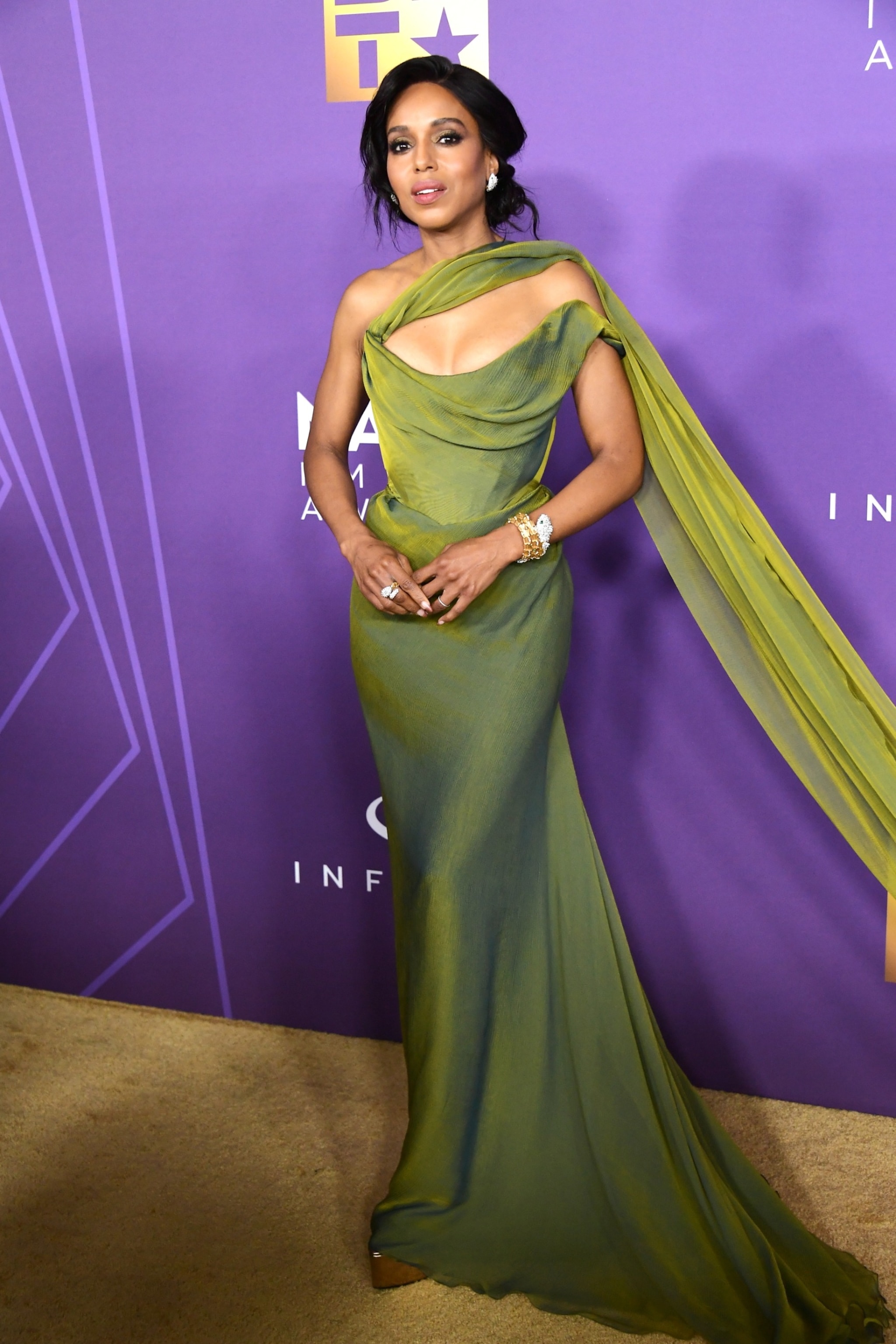 PHOTO: Kerry Washington attends the 55th Annual NAACP Awards at Shrine Auditorium and Expo Hall on March 16, 2024 in Los Angeles.